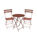 Fermob - Bistro matgrupp Ø60cm & 2 metall stolar red ochre - Matgrupper utomhus