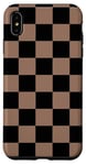 iPhone XS Max Black and Brown Classic Checkered Big Checkerboard Case