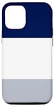 Coque pour iPhone 12/12 Pro Bleu marine – Blanc et gris clair 3 couleurs à rayures