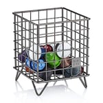 Barista & Co Coffee Pod Cage - Stainless Steel Large Capacity 80+ Coffee Capsule Holder - Black with Stamp Logo Coffee Pod Storage Compatible with Nespresso, Tassimo, Dolce Gusto Pods etc.