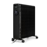 Oil Radiator Heater with Timer 2500W Electric Radiator 12 Fins Thermostat Black