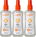 Calypso Sun Care Dry Oil Suntan Spray Spf 15 250ml x 3