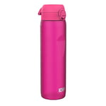 Ion8 1 Litre Water Bottle, Leak Proof, Flip Lid, Carry Handle, Rapid Liquid Flow, Dishwasher Safe, BPA Free, Soft Touch Contoured Grip, Ideal for Sports and Gym, Carbon Neutral Recyclon, 32 oz, Pink