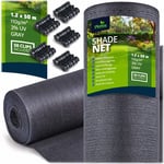 Skuggnät 1,2x50m 110g/m2 + 50 klämmor grå