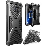 i-Blason Protective Case for Samsung Galaxy S7 Edge with Stand and Belt Clip - Black