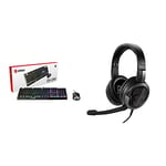 MSI VIGOR GK30 COMBO Gaming Keyboard (UK Layout) + Gaming Mouse Bundle & IMMERSE GH30 V2 GAMING HEADSET - Stereo Headphones, Lightweight & Foldable Design