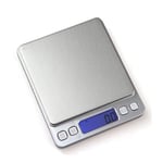 500g*0.01g Portable Digital Scale LCD Electronic Scales Food Measuring for Kitchen High Precision Measuring Tools-Sliver