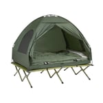 Rootz Allt-i-ett campingset för 2 - Pop-up-tält - Campsäng - Campingsäng - Vattentät - Enkel montering - Slitstark Oxford-nylon - L193 x D145 x H188cm