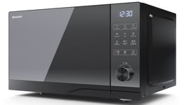 SHARP YC-GC52BU-B 25 Litre 900W Black Flatbed Microwave with 1200 W Grill & 2050 W Convection Oven, 11 Power Levels, 14 Automatic Programmes, Combi Cooker, Semi Digital Control, LED Light, Easy Clean