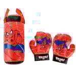 Spider-Man slagpåse för barn, slagpåse leksak med boxningshandskar och justerbart stativ, födelsedagspresent för pojkar 4-9 år