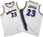 XIAOHAI Men's Jerseys Wizards #23 Michael Jordan Breathable Wear Resistant Embroidered Mesh Basketball Swingman Jerseys Sports T-Shirt,White,XL