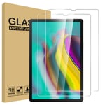 Domxtech (2 Pack) Screen Protector for Samsung Galaxy Tab S5e 10.5 T720/T725 2019 /Tab S6 T860/T865 10.5, [Scratch Resistance] 9H Hardness 2.5D Round Edge Tempered Glass Film Screen Protector