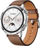 HUAWEI WATCH GT 4 Smart Watch - Up to 2 Weeks Battery 46mm, Leather Brown