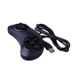Gamepad Manette de jeu USB 6 boutons pour SEGA Support USB Gaming Joystick pour PC MAC Mega Gamepads entraînement-Noir