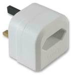 [5 PACK] Push on Euro AC Plug Adaptor in White - 2 pin Euro to UK 3 pin adapter.