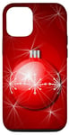 Coque pour iPhone 15 Décoration de boule de Noël rouge.