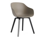 HAY - AAC222 Chair Black WB Lacq Oak Base Khaki 2.0 Shell - Matstolar - Hee Welling - Grå - Trä/Plast