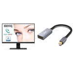 BenQ GW2780 27 Inch 1080p Eye Care LED IPS Monitor, Anti-Glare, HDMI & BENFEI Mini DisplayPort to HDMI Adapter, Thunderbolt 2 to HDMI Adapter