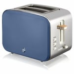 Swan Nordic 2 Slice Toaster Scandi Style, 6 Browning Levels, 900W - Blue 