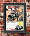 AZ151 Framed Vintage Retro Land Rover Defender Classic British Advertisement Advertising Wall Art Prints Posters - A3