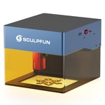 SCULPFUN iCube 3W Graveur laser, point laser 0,02 mm, vitesse de gravure 10 000 mm/min,carte mère 32 bits,lentille remplaçable,filtre à fumée,alarme de température,connexion application,130 x 130 mm