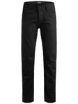 Mens Comfort Fit Jeans Jack Jones Mike Smart Casual Black Denim Trousers 28W-38W