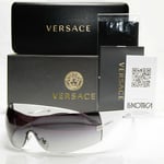 Authentic Versace Sunglasses White Shield Mens Womens Visor Ski 2054 1000/8G