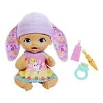 My Garden Baby Brush & Smile Little Bunny Baby Doll (12-in) with 3 Accessories and 2-in-1 Outfit, Pink Hat, Great Gift for Kids Ages 2Y+​