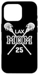 Proud Love Lacrosse Mom #25 LAX Player Number 25 Fête des Mères Coque pour iPhone 16 Pro