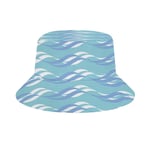 yyone Abstract Wave Design Ocean Themed Pattern Unisex Print Bucket Hat Fashion Travel Sun Cap Fishman Hat 12inch