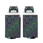 1 Tek PlayStation 5 Disc Edition Full Console Skin Wrap Decal Set for PS5, Vinyl, Sticker, Faceplate Protective Cover - Console and 2 Controllers Skin Set- HoneyComb