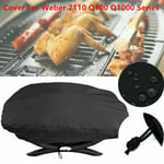 Bbq Grill Dust Cover Gas Grill Protector For Weber 7110 Q100/1000 Series Black