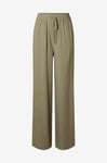 Selected FEMME - Byxor slfViva-Gulia HW Long Linen Pant - Grå