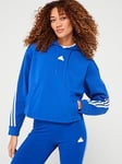 adidas Sportswear Womens Future Icons 3 Stripe Hoodie - Blue, Blue, Size Xs, Women