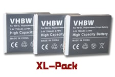 3 x batteries Li-Ion 750mAh (3.6V) pour les appareils photos Canon Digital Ixus-, Powershot Serie, par ex:25 IS, 310 HS,D20,S90, etc. Remplace: NB-6L.