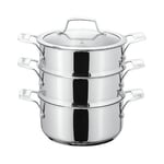 STELLAR  STAINLESS STEEL 16CM 3 TIER STEAMER STM01