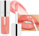 Plumping Lip Oil Tinted, Big Brush Head Pink Lip Gloss Moisturizing Lip Glow Oil