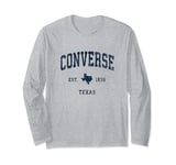 Converse Texas TX Vintage Athletic Navy Sports Design Long Sleeve T-Shirt