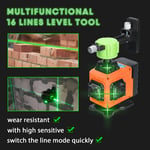 4D 16 Linjers Laser Niveau - 3° Selvnivellerende, Altomfattende Væg- og Gulvklistre Home Improvement Værktøjssæt 