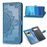 Mandala läder Samsung Galaxy S10 fodral - Blå Blå
