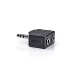 Stereo Audio Adapter | 3.5 mm Hane | 2x 3.5 mm, Hona | Nickelplaterad | Rak | ABS | Svart | 1 st. | Låda