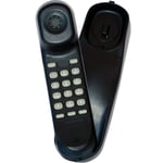 Sladdtelefon för väggmontering, Slim Trimline-telefon för hotell, Väggtelefonset för hem/badrum/skola/kontor Svart