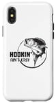 Coque pour iPhone X/XS hookin' ain't easy vintage fisherman funny fishing dad
