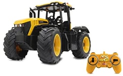 JAMARA JCB Fastrac Tractor 1:16 2.4GHz - Engine Sound (Can Be Turned), Reversing Warning Sound, Horn, 2 Wheel Drive, Profiled Rubber Tyres, LED Light, Indicator, Auto Standby and Demo Mode