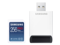 Samsung PRO Plus MB-SD256KB - Flashminnekort - 256 GB - Video Class V30 / UHS-I U3 / Class10 - SDXC UHS-I - hvit