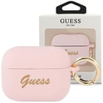 Gjett GUAPSSSI AirPods Pro-deksel rosa/rosa Silikon Vintage Script