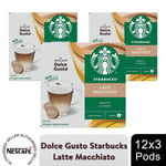 Nescafe Dolce Gusto Starbucks Coffee Pods Latte Macchiato 3 Boxes (36 drinks)