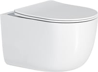 Blue Label Fjord Hängande Skål Inkl. Toalettstol Med Soft Close-Funktion - Rimfree Med Spinflush-Spolningsteknik - Bultavstånd 180 Mm