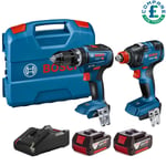 Bosch 0615990M71 18V Combi Drill & Impact Driver + 2 x 5Ah Batteries & Charger