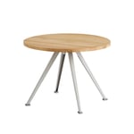 HAY - Pyramid Coffee Table 51 - Beige Base - Oiled Oak - Ø60 x H44 cm - Träfärgad - Soffbord - Metall/Trä